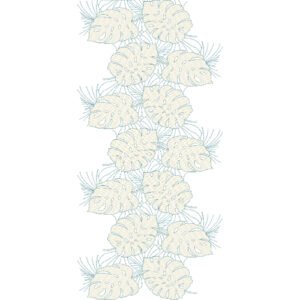 Dense Tropical Monstera Leaf Embroidery Border Design