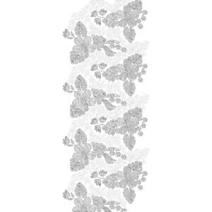 Vintage Floral Vine Border Embroidery Design with Blooming Flowers and Detailed Leaf Motifs
