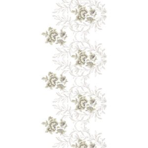 Elegant Floral Vine Border Embroidery Design with Blooming Rose Clusters and Flowing Leaf Branch Pattern