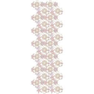 Luxury Floral Lace Embroidery Border Design with Layered Daisy Blossoms, Petal Motifs and Decorative Openwork Pattern
