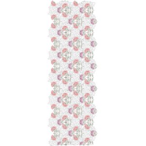 Vintage Floral Trellis All Over Embroidery Design with Blooming Rose Motifs, Ornamental Lattice Pattern and Botanical Details