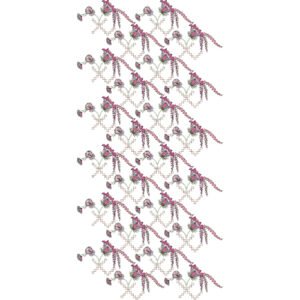 Elegant Rosebud Vine All Over Embroidery Design with Cascading Floral Sprays, Hanging Blossoms and Ornamental Botanical Pattern