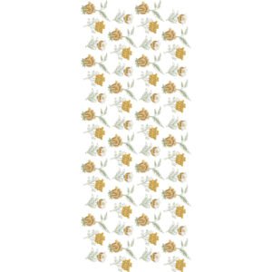 Vintage Botanical Floral All Over Embroidery Design with Wildflower Sprays, Blooming Rose Motifs and Delicate Leafy Branches
