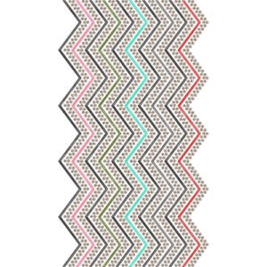 Modern Chevron Geometric Embroidery Border Design with Decorative Dot Motifs, Zigzag Pattern and Contemporary Ornamental Layout