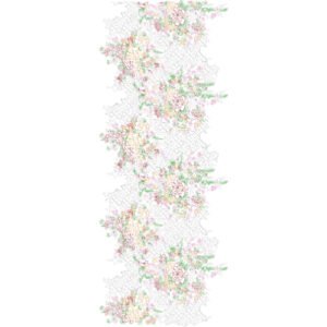 Floral Geometric All Over Jaal Embroidery Design with Blooming Flower Clusters and Decorative Trellis Pattern