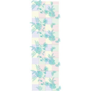 Floral Checkered All Over Jaal Embroidery Design with Botanical Blossoms and Geometric Grid Pattern