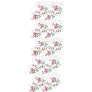 Elegant Floral All Over Jaal Embroidery Design with Blooming Flowers, Delicate Foliage and Botanical Sprays