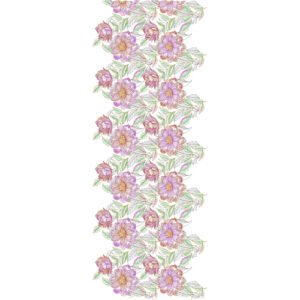 Luxury Floral All Over Jaal Embroidery Design with Large Blooming Flowers and Detailed Leaf Motifs