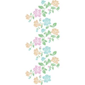 Delicate Floral Vine All Over Jaal Embroidery Design with Blooming Blossoms and Botanical Leaf Motifs