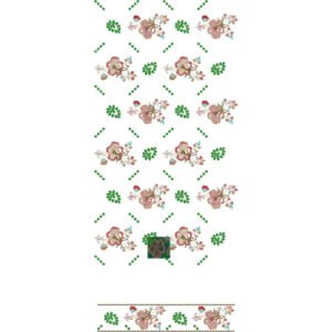 Traditional Floral All Over Jaal Embroidery Design with Decorative Bouquet Motifs and Geometric Accent Pattern