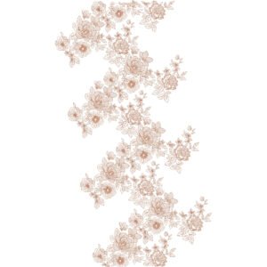 Vintage Floral All Over Jaal Embroidery Design with Blooming Rose Clusters and Botanical Leaf Motifs