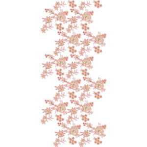 Delicate Floral All Over Jaal Embroidery Design with Rose Blossoms, Wildflower Sprays and Botanical Motifs