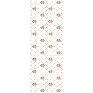 Floral Trellis All Over Jaal Embroidery Design with Rose Bouquets and Decorative Lattice Pattern