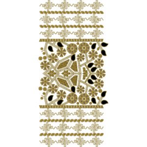 Luxury Geometric Tribal Half Jaal Embroidery Machine Design Pattern for Kurti, Neckline & Designer Textile