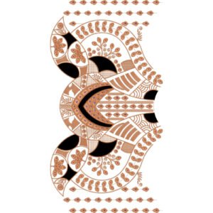 Luxury Geometric Half Jaal Embroidery Machine Design Pattern for Kurti, Neckline & Premium Designer Textile
