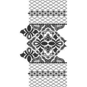 Luxury Geometric Floral Half Jaal Embroidery Machine Design Pattern for Kurti, Neckline & Premium Designer Textile