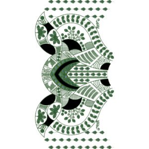 Luxury Geometric Botanical Half Jaal Embroidery Machine Design Pattern for Kurti, Neckline & Premium Designer Textile