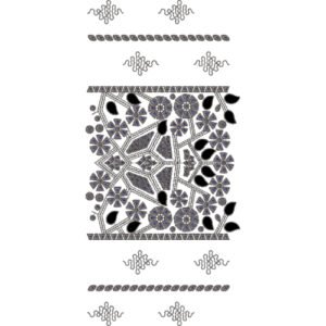 Luxury Tribal Geometric Half Jaal Embroidery Machine Design Pattern for Kurti, Neckline & Premium Designer Textile