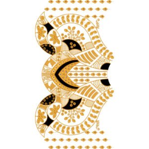 Luxury Geometric Botanical Half Jaal Embroidery Machine Design Pattern for Kurti, Neckline & Premium Designer Textile