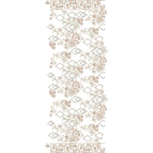 Elegant Floral Geometric Half Jaal Embroidery Machine Design Pattern for Kurti, Border & Premium Designer Textile