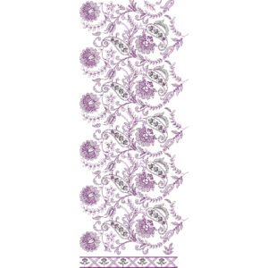 Luxury Paisley Floral Half Jaal Embroidery Machine Design Pattern for Kurti, Border & Premium Designer Textile