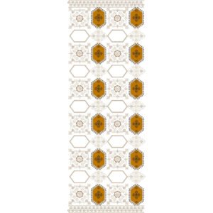 Luxury Hexagonal Geometric Half Jaal Embroidery Machine Design Pattern for Kurti, Border & Premium Designer Textile