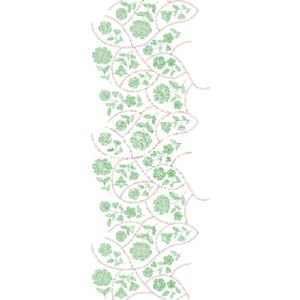 Elegant Botanical Vine Half Jaal Embroidery Machine Design Pattern for Kurti, Border & Luxury Textile