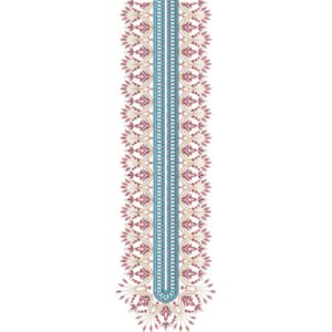 Elegant Straight Neck Embroidery Design with Traditional Floral Border Pattern