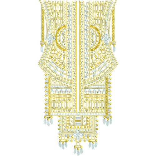 Elegant traditional neck embroidery design
