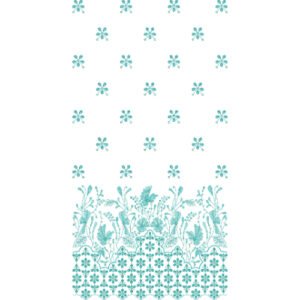 Elegant Floral Border Embroidery Design with Scattered Blossom Butis and Botanical Garden Motifs