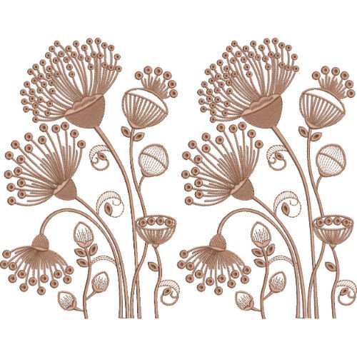 Elegant Floral Lace Embroidery Design with Decorative Wildflower Motifs for Machine Embroidery