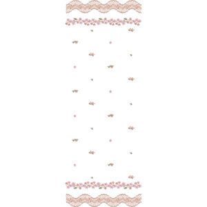Elegant Floral Border Lace Embroidery Design with Scattered Blossom Motifs for Machine Embroidery