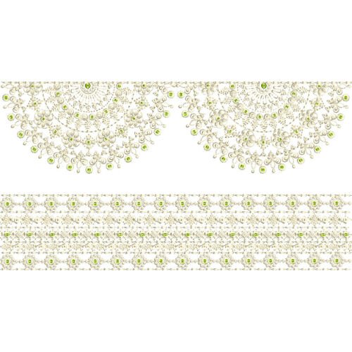Luxury Floral Border Lace Embroidery Design with Ornamental Scalloped Motifs for Machine Embroidery