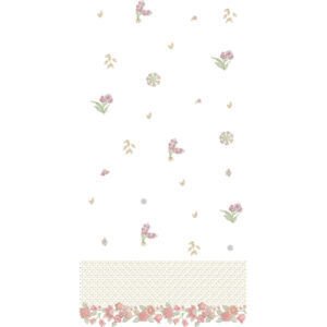 Elegant Floral Border Lace Embroidery Design with Scattered Blossom Motifs for Machine Embroidery