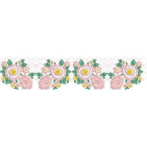 Elegant Floral Border Lace Embroidery Design with Rose Blossom Motifs for Machine Embroidery
