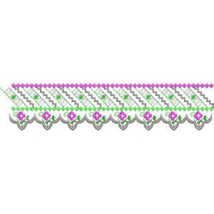 Elegant Geometric Floral Border Lace Embroidery Design for Machine Embroidery