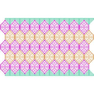 Elegant Geometric Diamond Lace Embroidery Design with Seamless Pattern for Machine Embroidery