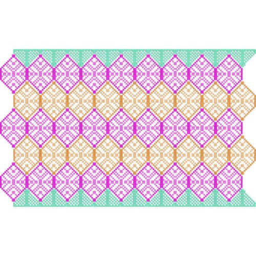 Elegant Geometric Diamond Lace Embroidery Design with Seamless Pattern for Machine Embroidery
