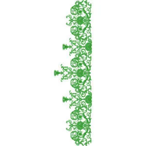 Elegant Floral Vine Border Lace Embroidery Design with Ornamental Scrollwork for Machine Embroidery