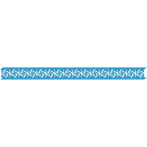 Elegant Geometric Border Lace Embroidery Design with Interlocking Pattern for Machine Embroidery