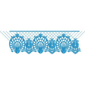 Luxury Ornamental Border Lace Embroidery Design with Royal Scrollwork for Machine Embroidery