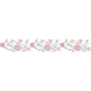 Elegant Floral Vine Border Lace Embroidery Design with Delicate Blossom Motifs for Machine Embroidery
