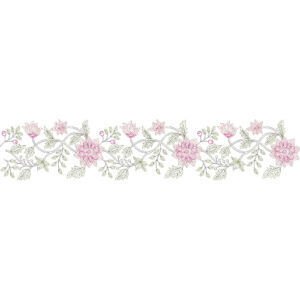 Elegant Floral Vine Border Lace Embroidery Design with Blooming Botanical Motifs for Machine Embroidery