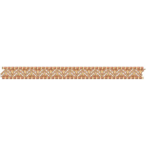 Elegant Geometric Border Lace Embroidery Design with Ornamental Triangle Pattern for Machine Embroidery