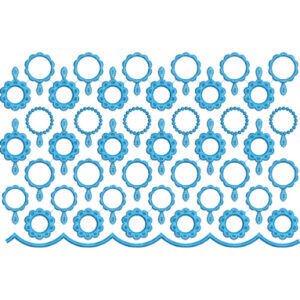 Elegant Circular Eyelet Lace Embroidery Design with Scalloped Border for Machine Embroidery