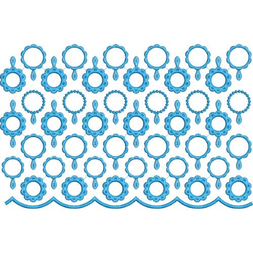 Elegant Circular Eyelet Lace Embroidery Design with Scalloped Border for Machine Embroidery