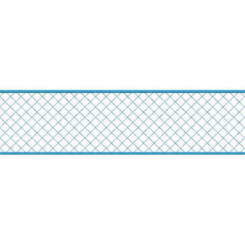 Elegant Diamond Mesh Border Lace Embroidery Design with Seamless Net Pattern for Machine Embroidery