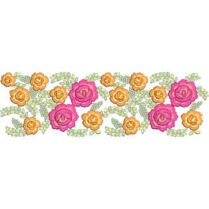Elegant Floral Rose Lace Embroidery Border Design for Machine Embroidery