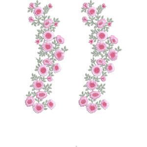 Elegant Floral Rose Lace Embroidery Side Border Design for Machine Embroidery
