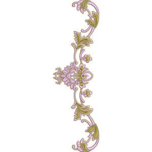 Elegant Floral Vine Lace Embroidery Side Border Design for Machine Embroidery